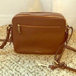 NWOT Fossil Piper Toaster Bag - Brown Leather